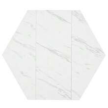 Modern Hexagonal  Dining Table, Black Metal Branch-Shaped Base, Simple Aesthetic Coffee Table, Suitable For Dining Rooms And Living Rooms. - Black and White - View 10