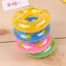 New Mini Swimming Ring Water Toy, Boba Tea/Donut Shaped Inflatable Swimming Ring, Beach/Pool/Bath Toy, Pool Party Accessory, Summer Toy, Creative Gift - Multicolor - View 2