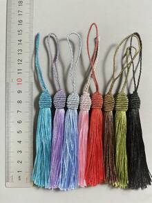 10 chiếc móc khóa tua rua, dùng làm bookmark, trang trí móc chìa khóa, làm đồ trang sức, thẻ quà tặng, mũ, quần áo, túi xách, đồ thủ công, quạt, đèn lồng, đám cưới và nhiều mục đích trang trí khác. - Nhiều màu - Xem 7