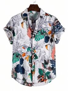Summer Hawaiian Floral Short Sleeve Polo For Men - A508D-AL23653 - 查看 3