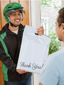 Handled Mailing Bags - "Thank You" Packaging - Waterproof Self-Sealing Express Envelopes - Thickened Handle Logistics Packaging Bags - Multicolor - View 5