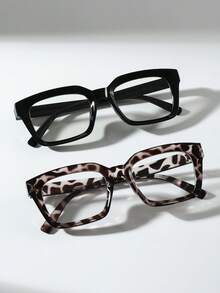 1/2pcs Men Square Frame Clear Light Glasses For Reading Daily Life Eye Protection Clo - Multicolor - View 6