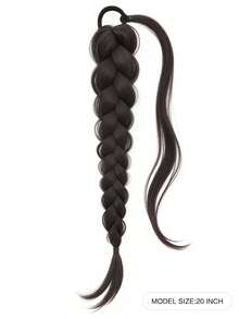Synthetic Braided Wig, Elastic Hairband Ponytail, Slouchy Hairstyle Long Braid Fake Ponytail - Multicolor - View 7