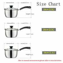 Set Of 3 Stainless Steel Non-Stick Cookware Set With Glass Lids (16cm 18cm 20cm), Induction Gas Electric Stove Suitable, Multipurpose Kitchen Cooking Pot Pan Set - View 3