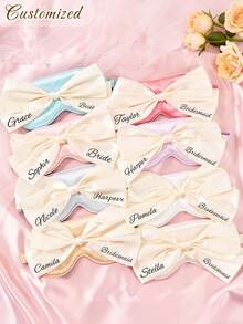 Customized Satin Bow Sleeping Eye Mask, Colorful Eye Mask For SPA, Party, Bridesmaid, Bachelorette Party - Multicolor - View 4