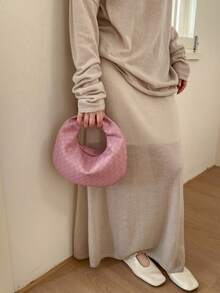 Fashionable Minimalist Pleated Cloud Handbag, Versatile Shoulder/Underarm Bag - Pink - View 5