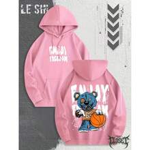 Gothic Art Bear Basketball Emo Dark Colorful Comfortable Sweatshirt For Everyday Wear Streetwear Urban Culture Street Fashion Street Graffiti Skater Unisex Sweatshirt 50% Cotton 50% Polyester Top Premium Streetwear New Release Immediate Shipping Various Colors!! - 淺粉色 - 查看 1