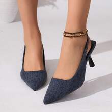 Women's Casual Buckle Strap Closed Toe Backless Sandals - Royal Blue - View 2
