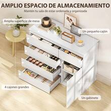HOMCOM Aparadores y Vitrinas - Blanco - Ver 3