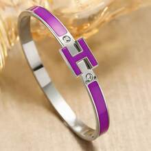 1 chiếc vòng tay bạc hình chữ H dành cho nữ, trang sức tinh tế, món quà tuyệt vời nhất dành cho phái nữ vào dịp Lễ Phục Sinh, Giáng Sinh, Ngày của Mẹ (Không kèm hộp quà) - Chữ H được viền bằng bạc. - Xem 13