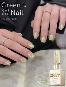 XEIJAYI 1瓶15毫升猫眼美甲凝胶，半永久美甲可卸UV/LED美甲沙龙DIY凝胶 - 青檸色 - 查看 3