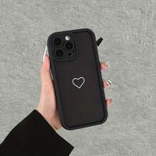 1pc Minimalist Heart-Shaped Pattern Phone Case, Suitable For IPhone 16 15 14 13 12 11 XS XR X 7 8 Mini Plus Pro Max SE Series, A Perfect Birthday Or Holiday Gift For Both Men And Women - 混合顏色 1 - 查看 2