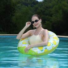 1个粉色格子游泳圈，儿童游泳浮圈 - 彩色 - 查看 6