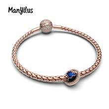 Bộ hạt charm Manyilus bằng bạc Sterling 925 hình bầu trời sao và mặt trăng, đính đá Cubic Zirconia và men, phù hợp với vòng tay hoặc dây chuyền nguyên bản, món quà trang sức đeo hàng ngày dành cho phụ nữ. - Nhiều màu - Xem 5