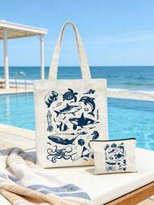 Túi tote vải canvas phong cách xăm hình cổ điển họa tiết động vật biển, túi xách chủ đề bãi biển, túi đeo vai nữ dung tích lớn, túi xách cầm tay di động, túi lưu trữ đa năng, túi đi làm đi chợ, túi đi siêu thị gấp gọn dung tích lớn phong cách thường ngày, quà tặng hoàn hảo cho người yêu đại dương, bạn bè, phụ nữ, mẹ, phù hợp cho Ngày của Mẹ, Ngày Nhà giáo, mùa tựu trường, sinh nhật và các ngày lễ khác, quà tặng hoàn hảo cho bạn bè, phụ nữ, mẹ, giáo viên, sinh viên yêu đại dương, quà tặng hoàn hảo cho kỳ nghỉ bãi biển mùa xuân và mùa hè - Nhiều màu - Xem 7
