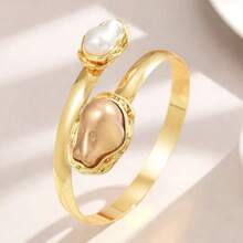 1 chiếc vòng tay ngọc trai giả bất đối xứng tối giản thời trang, vòng tay điều chỉnh được kiểu dáng độc đáo cho kỳ nghỉ hè trên bãi biển dành cho nữ. - hình học - Xem 6
