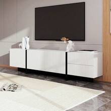 Television Stands & Entertainment Centers - 黑白 + 中密度纖維板 + 刨花板 + 50-59 英寸 - 查看 3