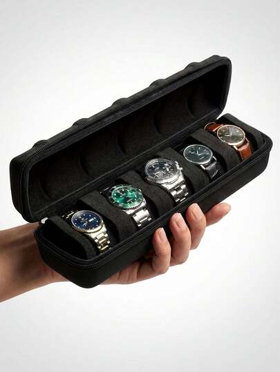 Heavy-Duty Watch Storage Box, Unisex, Scratch-Resistant Lining, Carrying Handle, Suitable For Home, Travel, Watch Collection, Ideal Gift For Men And Women, Compact Design, Durable Construction, Perfect For Watch Accessories, Watch Boxes, Watch Storage And Home Organization.