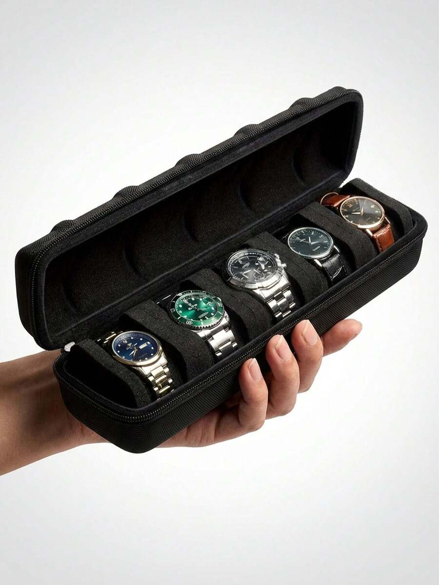 Heavy-Duty Watch Storage Box, Unisex, Scratch-Resistant Lining, Carrying Handle, Suitable For Home, Travel, Watch Collection, Ideal Gift For Men And Women, Compact Design, Durable Construction, Perfect For Watch Accessories, Watch Boxes, Watch Storage And Home Organization.