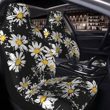 Retro Daisy Print Universal Car Seat Covers, Fashionable - Retro Daisy - View 1