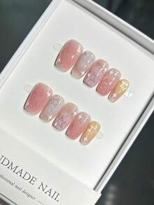 粉色腮红猫眼闪亮星星美甲用品，适合女性 - 粉色 - 查看 1