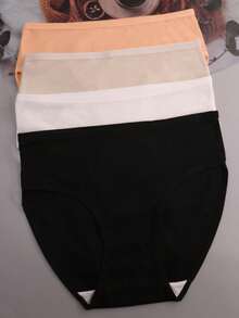 4 chiếc quần lót thể thao nữ cạp cao, nhiều màu sắc, chất liệu lụa sữa, kiểu dáng dễ thương và thoải mái. - Nhiều màu - Xem 3