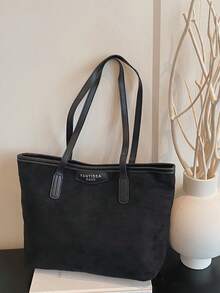 Bolso de mano de gran capacidad para mujer, nueva bolsa de hombro versátil y de moda para ir al trabajo - Negro - Ver 12