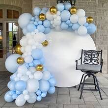 102pcs Blue And White Balloon Arch Kit,18 12 10 5 Inch Different Size Light Blue And White Balloon Garland Kit, Balloons For BabyShower,Birthday,Gender Reveal ,Wedding,Anniversary Decorations - Light Blue - View 5