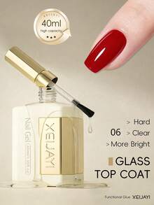 1瓶40毫升玻璃瓶装，透明橡胶密封层，LED UV持久亮泽美甲凝胶指甲油 - 均碼 - 查看 2