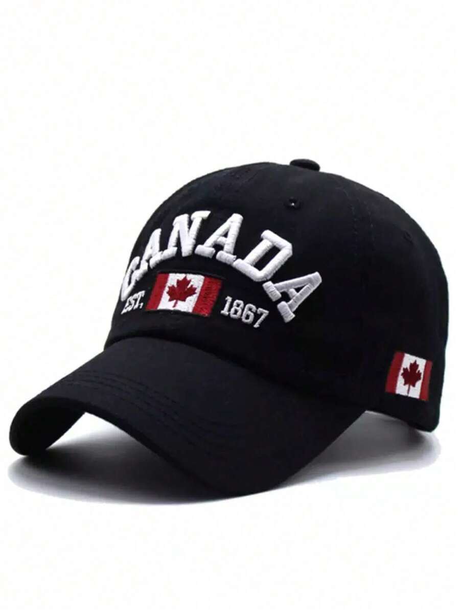 楓葉 CANADA 棒球帽,美式休閒風,中性情侶款,戶外運動,卡車司機帽 - 棒球帽 - 查看 1