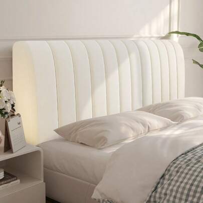 Funda acolchada de terciopelo suave para cabecero, superficie de terciopelo suave, protector de cabecero grueso y elegante de lujo, adecuado para el hogar y el hotel, se ajusta a camas individuales y dobles. Esta decorativa funda acolchada para cabecero es de tamaño completo y se puede lavar a máquina.
