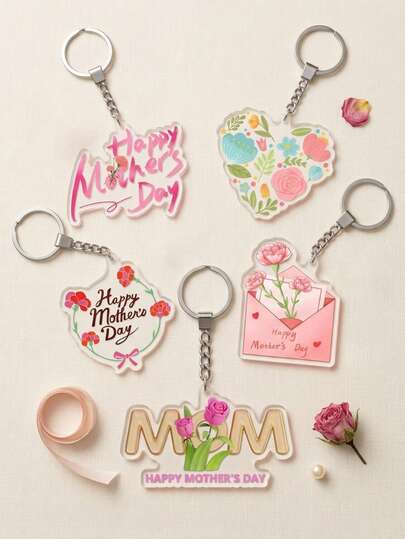 1 chiếc móc khóa chữ hoa 2D bằng acrylic trong suốt, kiểu dáng tối giản lãng mạn, quà tặng cho mẹ, phụ kiện trang trí túi xách thời trang, thích hợp để sắp xếp chìa khóa, trang trí nhà cửa, quà tặng Ngày của Mẹ.