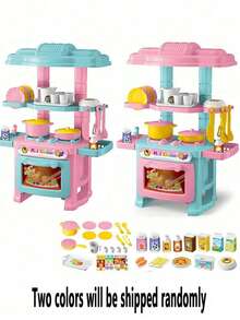 Kids Kitchen Playset, Mini Kitchen Counter DIY Realistic Cooking Food & Utensils Toys, Role Play Game, Parent-Child Interaction Toys, Gift For Girls - Pretend Play Kitchen Toys - View 9