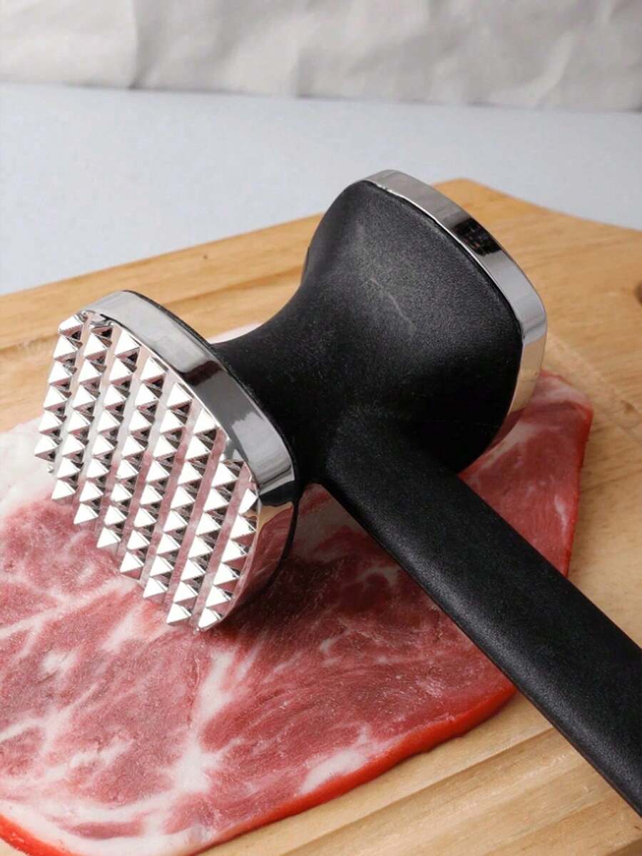 1件装不锈钢肉锤 - 双面重型工具，符合人体工程学的厨房工具，用于软化肉类，适用于户外烧烤和烹饪，露营炊具 | 不锈钢肉锤 | 耐用厨房工具，绞肉机，牛排锤，切肉刀，牛排锤，切肉器，涂油刷，送给她的礼物，送给厨师的礼物 - 彩色 - 查看 1