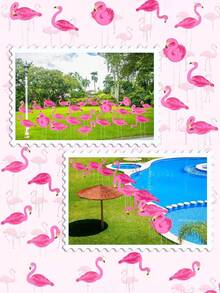 4pcs/Set Summer Pink Flamingo Yard Stakes, 4 Styles Flamingo Lawn Markers Suitable For Indoor/Outdoor Home Decor, Tropical Garden, Patio, Lawn, Party Decoration, Hawaiian Party, Moon Party, Summer Garden, Beach, Tropical Patio, Outdoor Garden Path, Party Favors - Flamingos - View 5