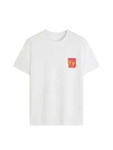 3pcs/Set Summer New Minimalist Hand-Painted Design Print Casual Round Neck Short Sleeve T-Shirt, Fashionable & Versatile Women Tops - White and Pink and Navy - View 5