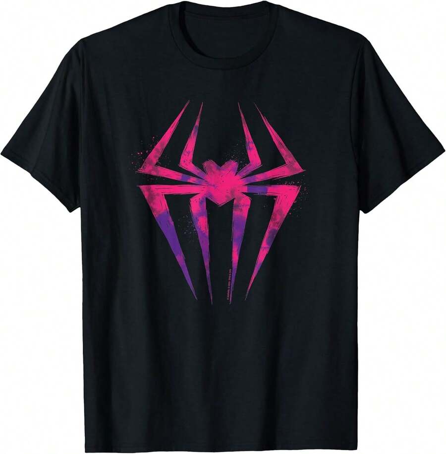 Web Print Black T-Shirt Adults Children Casual Cotton Tee, Mens Summer Outfits, Mens T Shirt, Men's Summer Clothes, Summer Clothes, Summer Outfits Women, Summer Tops, Girls Holiday Clothes, Summer Clothes Teen, Teen Girls Clothes Summer, Baby Tee Women, Matching Mum And Daughter Outfit, Y2k Style, Streetwear, Across The Spider-Verse Spider-Gwen Icon T-Shirt Small High Quality Casual Wear Tee, Soft Against Skin, Durable Stitching, Classic Print, Ideal For School, Leisure, Travel, Everyday Comfort For All Ages Fathers Day Gift, Gifts Specially Prepared For Fans, Gift For Kids, Friends And Family. - Black - View 1