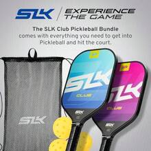 2024 SLK by Selkirk Pickleball Paddles Featuring a Multilayer Fiberglass and Graphite Pickleball Paddle Face SX3 Honeycomb Core Pickleball Rackets Designed in The USA for Traction and Stability - Club  Juego de 2  Rosa y azul  Grafito y fibra de vidrio - Ver 3