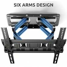 Luminpool Extendable TV Wall Mount For 26-65 Inch TVs. Features A Tilt-Mounted Design With A 3.14-14.17 Inch Extendable Arm, Supporting Full-Range Rotation And Tilt Adjustment. Compatible With VESA Mounting Holes Up To 400x400mm, Supporting Up To 66 Lbs/30 Kg. - Black - View 1