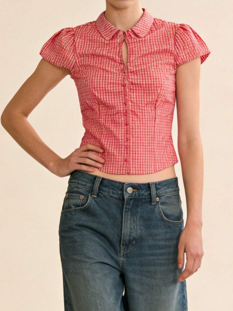 Women Blouses & Shirts - 粉色 - 查看 1