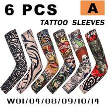 6 chiếc ống tay áo in hình xăm bằng polyester, thiết kế mỏng nhẹ thoáng khí, thích hợp cho mùa hè và mùa thu. - W6K-A - Xem 10