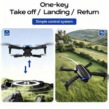 E99 Pro迷你无人机，配备双摄像头、定高飞行和稳定飞行功能，操作简单易上手，USB充电，设计小巧——是节日送礼的完美之选，橙色/灰色/黑色 - 彩色 - 查看 4