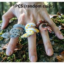 Niche Animal Zodiac Snake Shaped Cute Small Spiritual Snake Coil Design Open Ring, Suitable For Decoration, Holiday Gifts And Party Gags - Multicolor - View 13