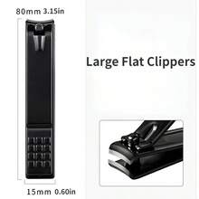 Bộ 3 kìm cắt móng tay bằng thép không gỉ, thích hợp cho móng dày hoặc móng mọc ngược, dụng cụ cắt móng chất lượng cao dành cho cả nam và nữ. - B-đen - Xem 7