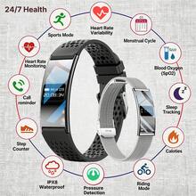 KENPANG 2026新款男女通用智能手环，2.8mm超薄弧形设计，IPX8级防水，来电提醒，心率睡眠24小时健康监测，健身追踪器，兼容iOS和安卓系统 - 查看 3