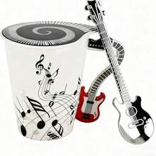 3/5pcs Stainless Steel Guitar Shaped Coffee Spoons, Cute Mini Tea Spoons, Suitable For Stirring Beverages, Milkshakes, Jams, Great Gift For Music Lovers, Mirror Polished, Dishwasher - Multicolor - View 5