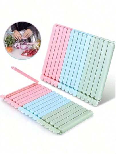 Multipurpose Food Bag Sealing Clips, Reusable Food Preservation Sealing Clips, Suitable For Various Plastic Bags, Snack Bags, Food Bags, Kitchen Organization Tool, Kitchen Accessories (Random Color)