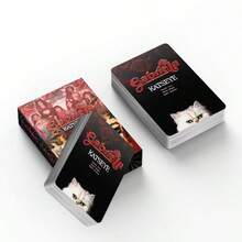 92pcs/Set Photo Cards, Cat Eye Design, (Includes 60pcs Cards + 32pcs Mini Sticker Cards) Kpop Girl Group LOMO Cheering Cards - Multicolor - View 4