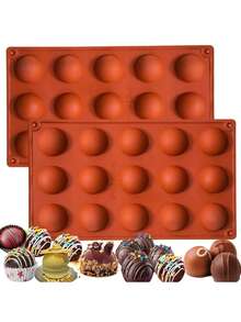 Cetakan Silikon Setengah Bola 6 Rongga, Cetakan Kue untuk Membuat Bom Cokelat Panas, Kue, Jeli, Mousse Kubah, Cocok untuk Pesta Natal - Seperti yang Ditunjukkan - View 2