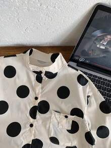 Toddler Boys/Girls Polka Dot Long Sleeve Shirts, Fashionable Tops, Spring/Autumn - Multicolor - View 4